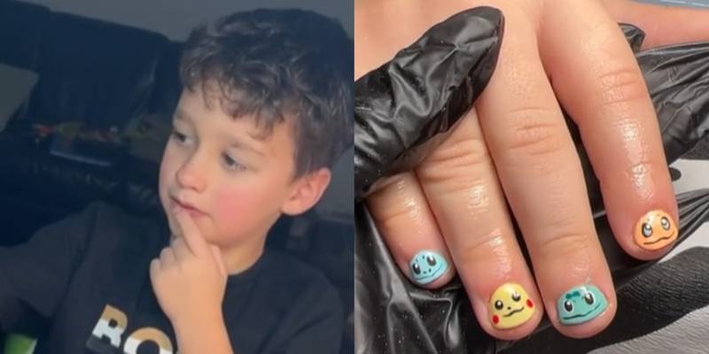 Mulher pinta as unhas do filho a pedido dele e é elogiada na internet