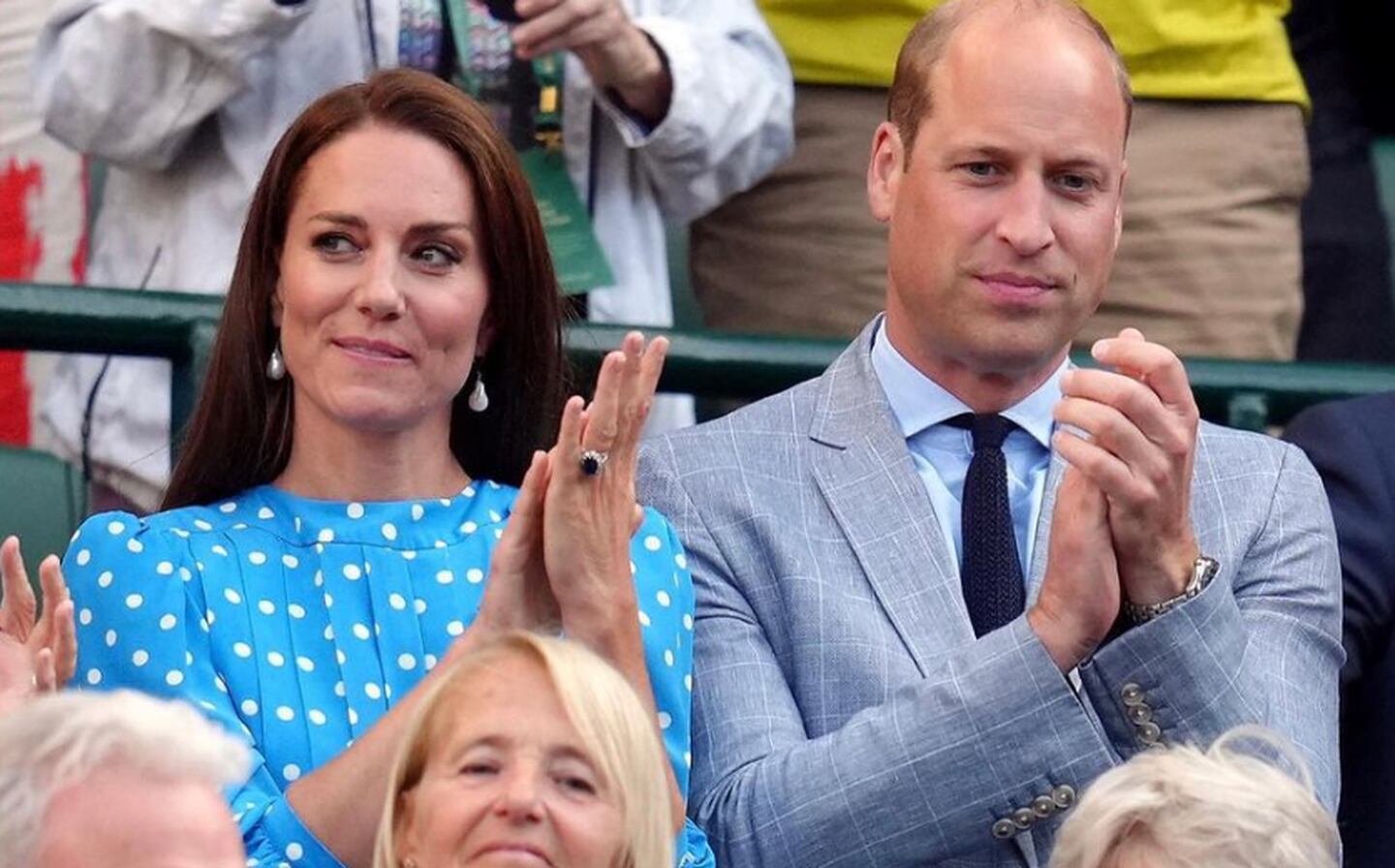 Kate Middleton e o príncipe William em Wimbledon.