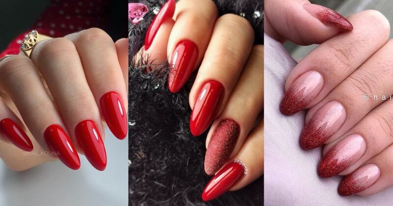 modelos de nail art com esmalte vermelho