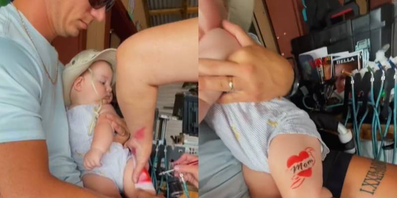 Pais fazem tatuagem falsa em bebê e dividem opiniões no TikTok