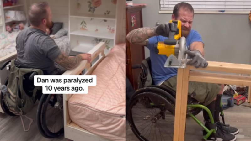 Pai cadeirante constrói quarto dos sonhos para as três filhas e vídeo viraliza