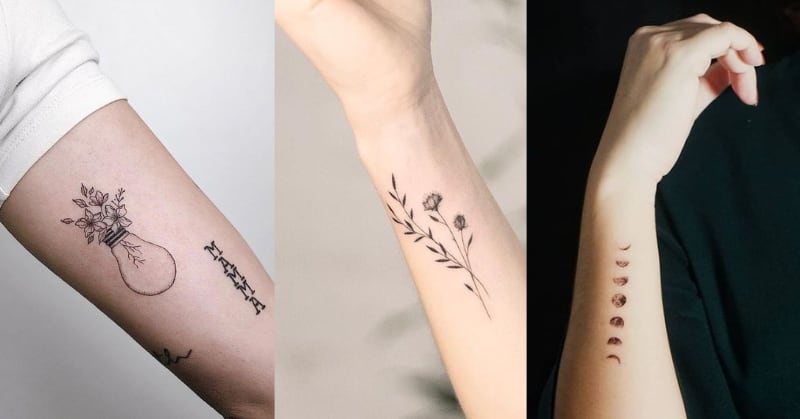Tatuagens delicadas no braço
