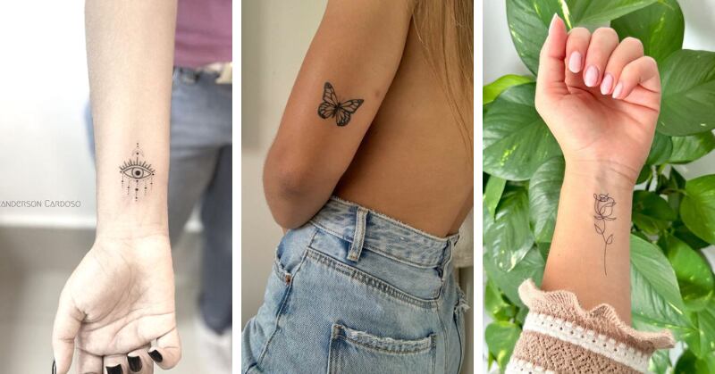 Tatuagens femininas pequenas nos braços
