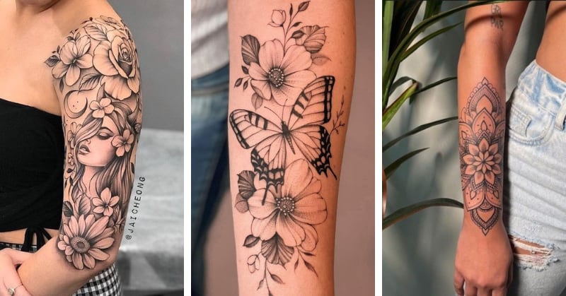 ideias de tattoo no braço feminina