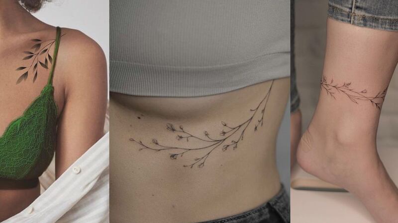 Tatuagens femininas com ramo para expressar sua conexão com a natureza