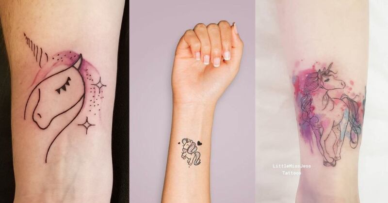 Tatuagens femininas de unicórnio