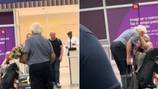 Jovem viraliza ao flagrar reencontro romântico de um casal de idosos em aeroporto: “Caiu um cisco”