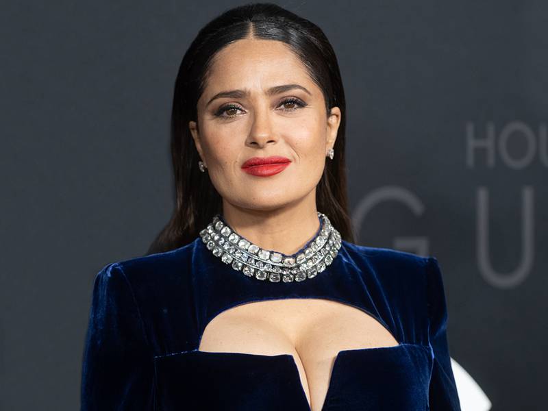 NEW YORK, NEW YORK - NOVEMBER 16: Salma Hayek attends the "House Of Gucci" New York Premiere at Jazz at Lincoln Center on November 16, 2021 in New York City. (Photo by Michael Ostuni/Patrick McMullan via Getty Images)