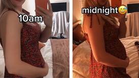 Grávida viraliza n internet ao mostrar como sua barriga muda de tamanho ao longo do dia