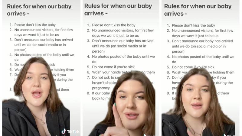 Grávida viraliza no TikTok com regras para conhecer seu bebê