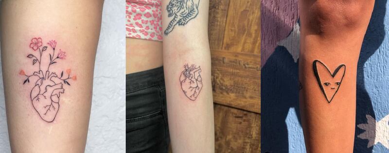 tatuagens femininas de coração