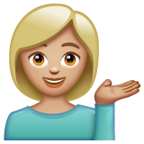 Emoji de mujer inclinando la mano