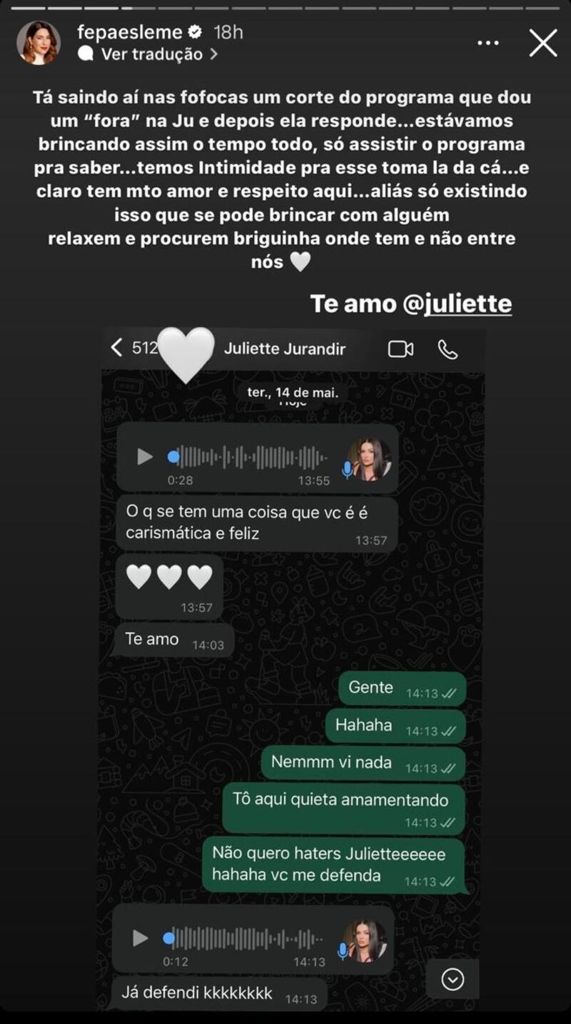 Fernanda Paes Leme via Instagram Story