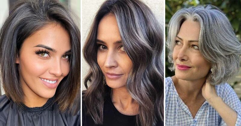 Balayage para cabello oscuro con canas