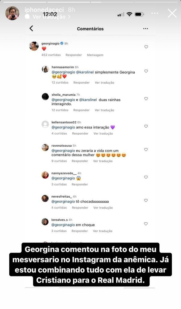 Karoline Lima fala sobre repercussão do comentário de Georgina Rodríguez.