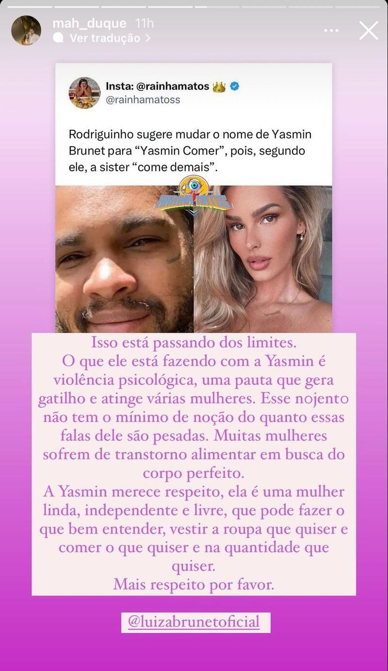 Marcella Duque via Instagram Story