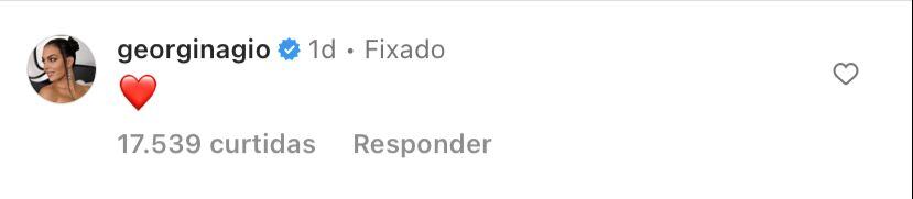 Comentário de Georgina Rodríguez na foto de Karoline Lima.