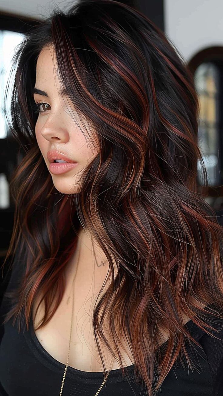 Mechas borgoña