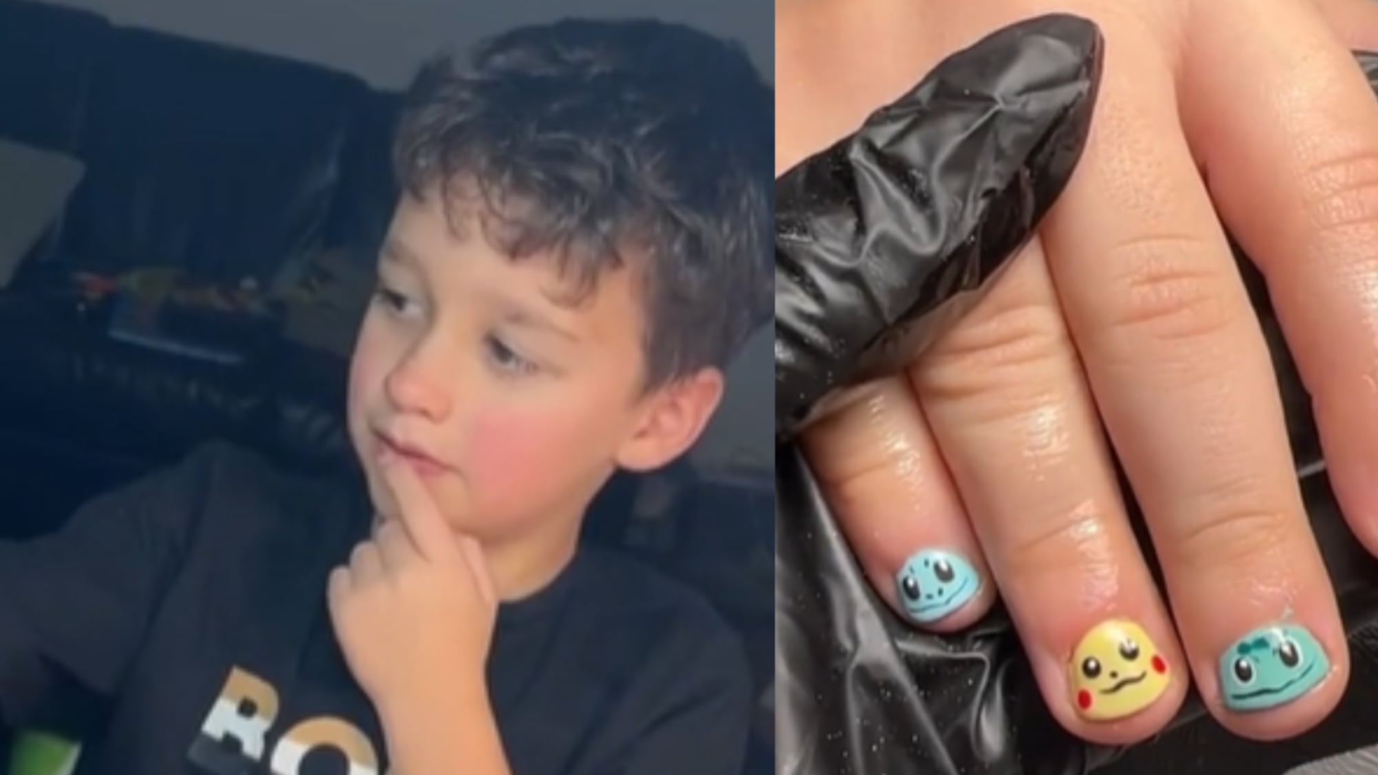 Mulher pinta as unhas do filho a pedido dele e é elogiada na internet