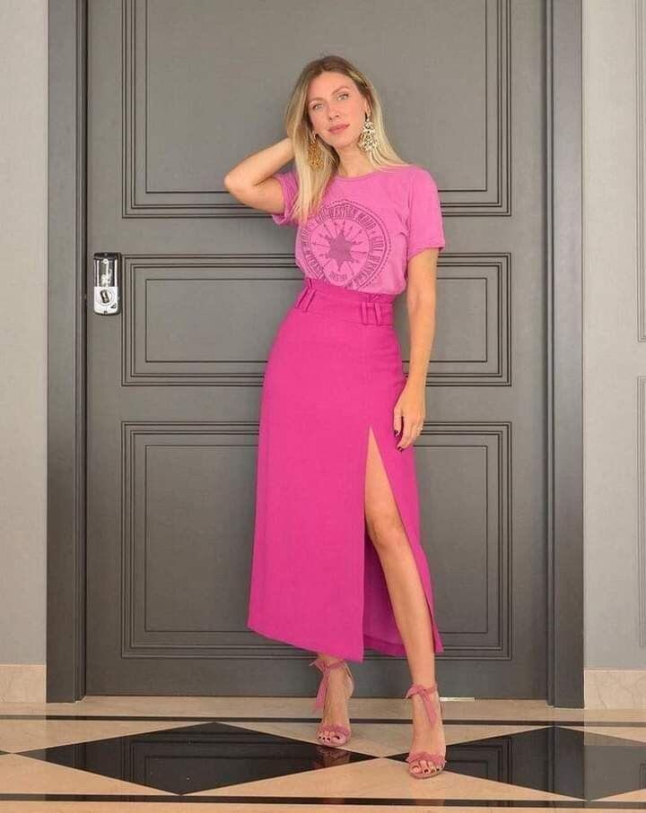 tendencia de faldas largas con playeras