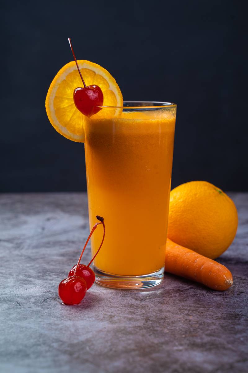 Suco de cenoura e laranja